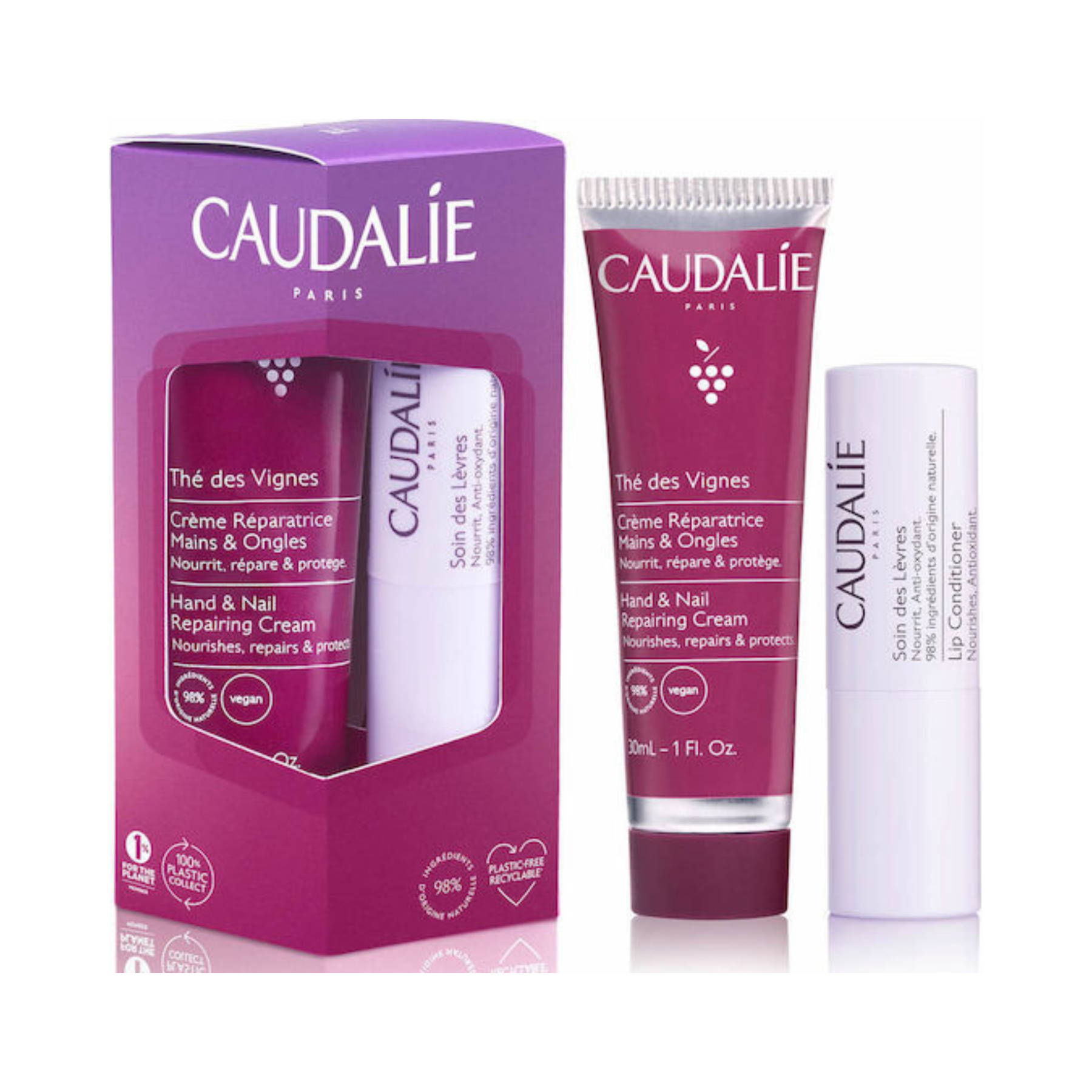 Caudalie Thé Des Vignes Hand & Lip Duo Σετ Περιποίησης για Ενυδάτωση 2τμχ