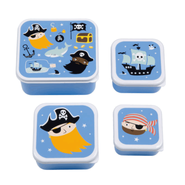 A little lovely company: Σετ 4 δοχεία φαγητού Lunch & Snack Box -Pirates