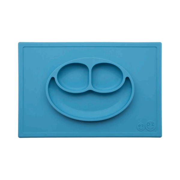 Ezpz Δίσκος Μπλε "Happy Mini Square" από Σιλικόνη για 24+ μηνών