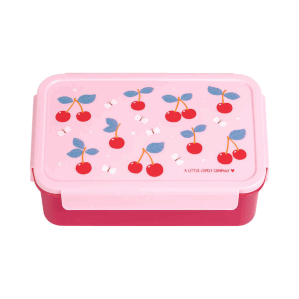 A little lovely company: Δοχείο φαγητού Bento με χωρίσματα- 1,2 L- Cherries