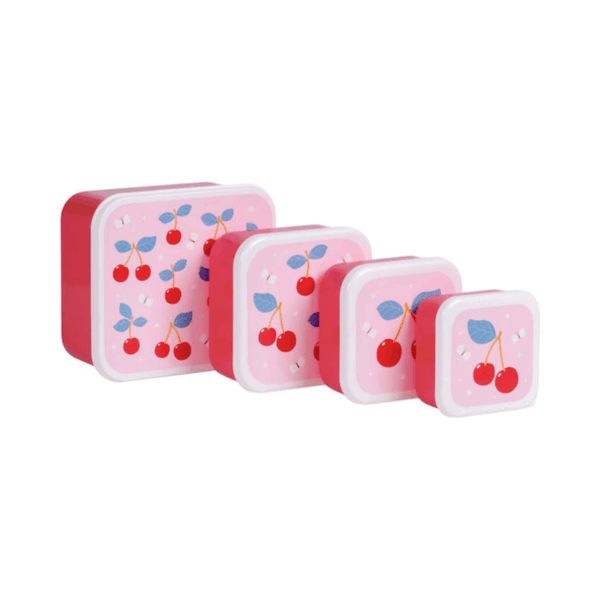 A little lovely company: Σετ 4 δοχεία φαγητού Lunch & Snack Box -Cherries - Image 2