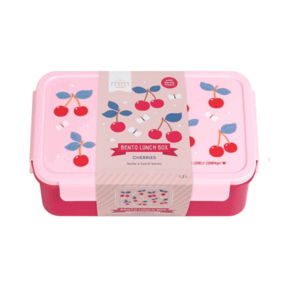 A little lovely company: Δοχείο φαγητού Bento με χωρίσματα- 1,2 L- Cherries - Image 2