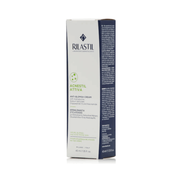 Rilastil Acnestil Attiva 24ωρη Κρέμα κατά των Ατελειών & της Ακμής με Υαλουρονικό Οξύ & Πεπτίδια 40ml - Image 2