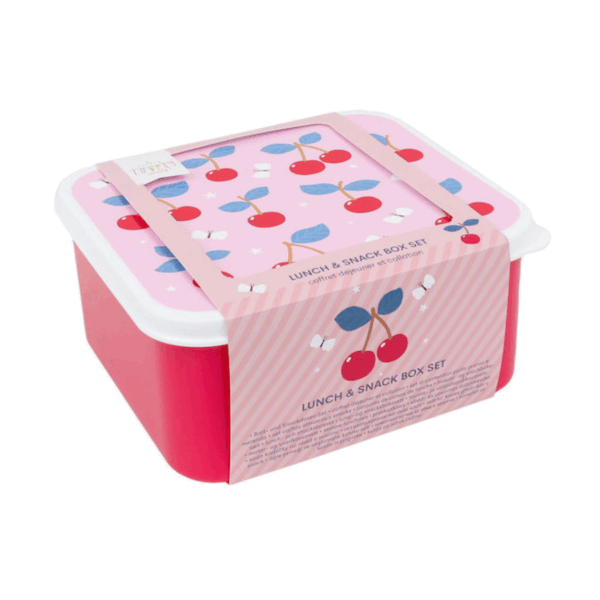 A little lovely company: Σετ 4 δοχεία φαγητού Lunch & Snack Box -Cherries - Image 3