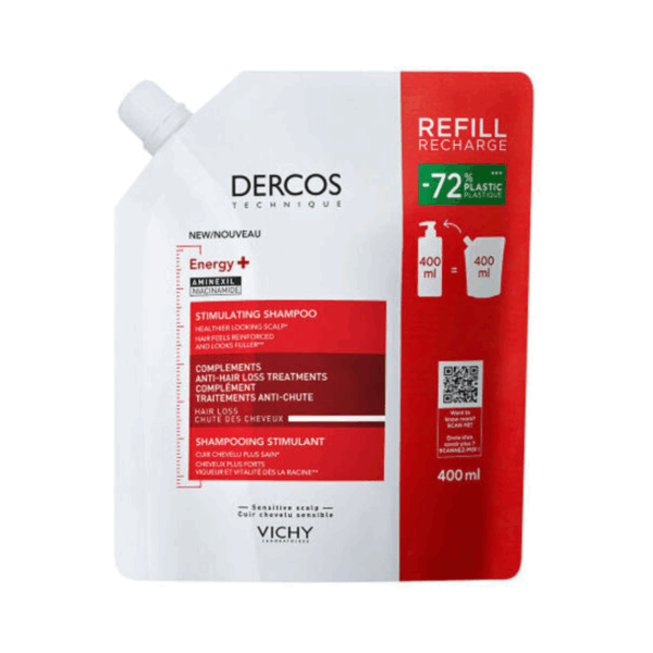 Vichy Dercos Energy+ Refill Σαμπουάν κατά της Τριχόπτωσης για Όλους τους Τύπους Μαλλιών 400ml