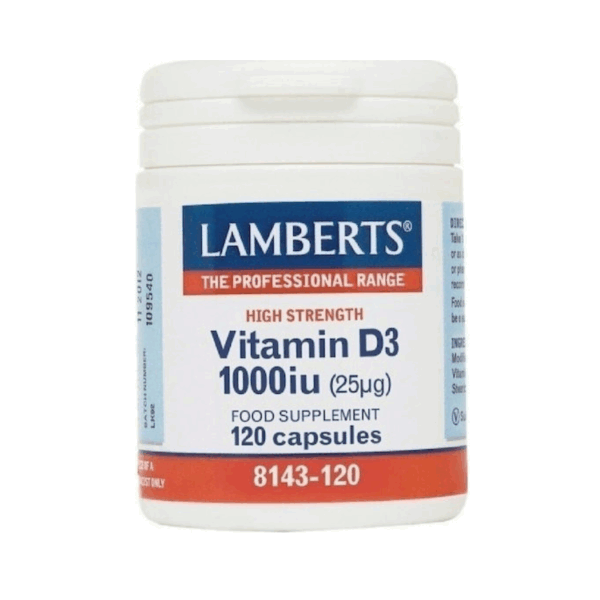 Lamberts Vitamin D3 Βιταμίνη για Ενίσχυση του Ανοσοποιητικού & την Υγεία των Οστών 1000iu 120 κάψουλες