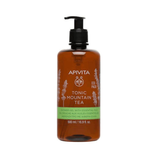 Apivita Tonic Mountain Tea Αφρόλουτρο σε Gel με Αιθέρια Έλαια Γιασεμί 500ml