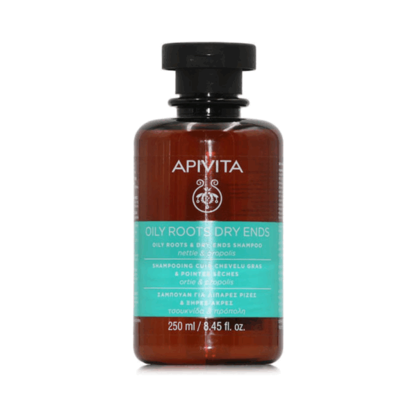 Apivita Oily Roots & Dry Ends Nettle & Propolis Σαμπουάν για Λιπαρά Μαλλιά, Ξηρές Άκρες 250ml