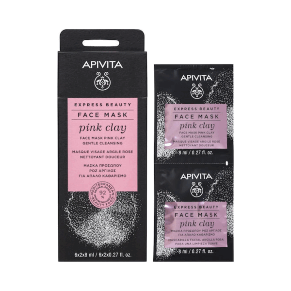 Apivita Pink Clay Μάσκα Προσώπου για Καθαρισμό με Άργιλο 2τμχ 8ml