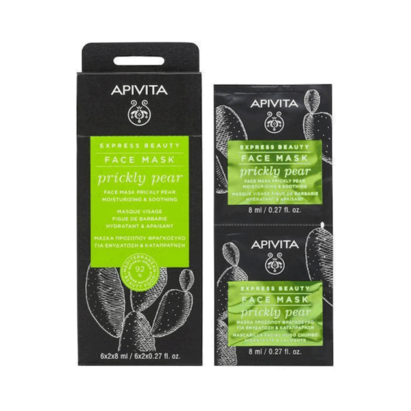 Apivita Express Beauty Prickly Pear Μάσκα Προσώπου για Ενυδάτωση 2τμχ 8ml