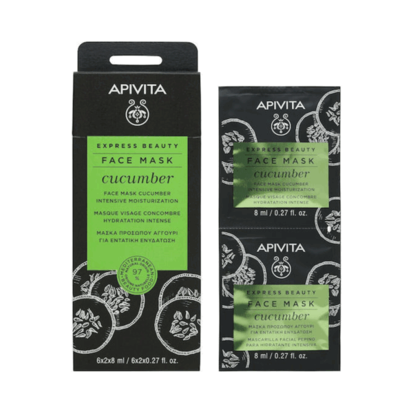 Apivita Express Beauty Cucumber Μάσκα Προσώπου για Ενυδάτωση 2τμχ 8ml