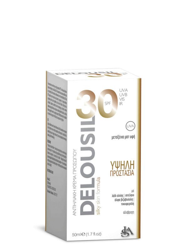 DELOUSIL SILKY SKIN Αντιηλιακή Κρέμα Προσώπου 30SPF