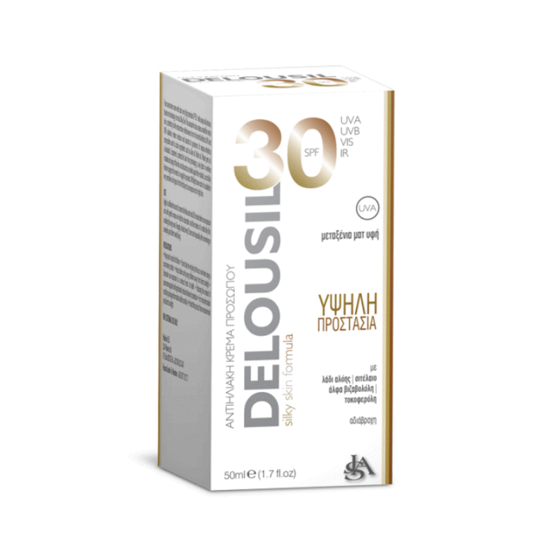 DELOUSIL SILKY SKIN Αντιηλιακή Κρέμα Προσώπου 30SPF