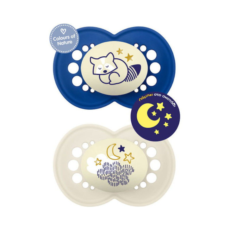 Mam Original Ορθοδοντικές Πιπίλες Σιλικόνης Νυκτός για 6-16 μηνών 2τμχ