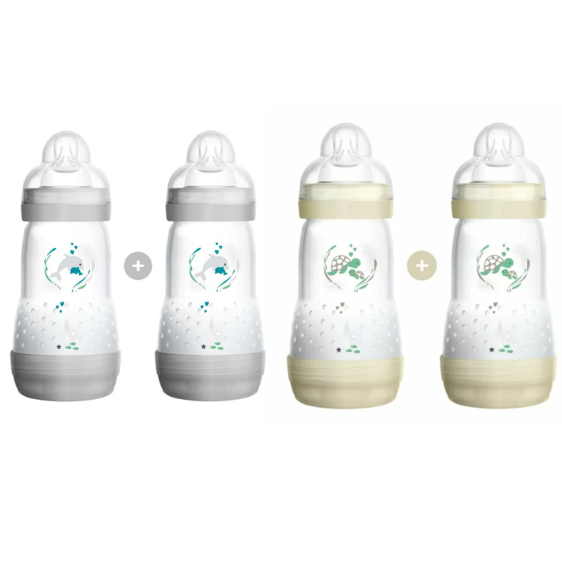 Mam Σετ Πλαστικά Μπιμπερό Easy Start Anti-Colic Combi Pack Κατά των Κολικών με Θηλή Σιλικόνης 260ml