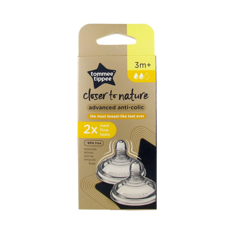 Tommee Tippee Closer to Nature – Θηλές Μέτριας Ροής 2 Τεμάχια, 3+ Μηνών
