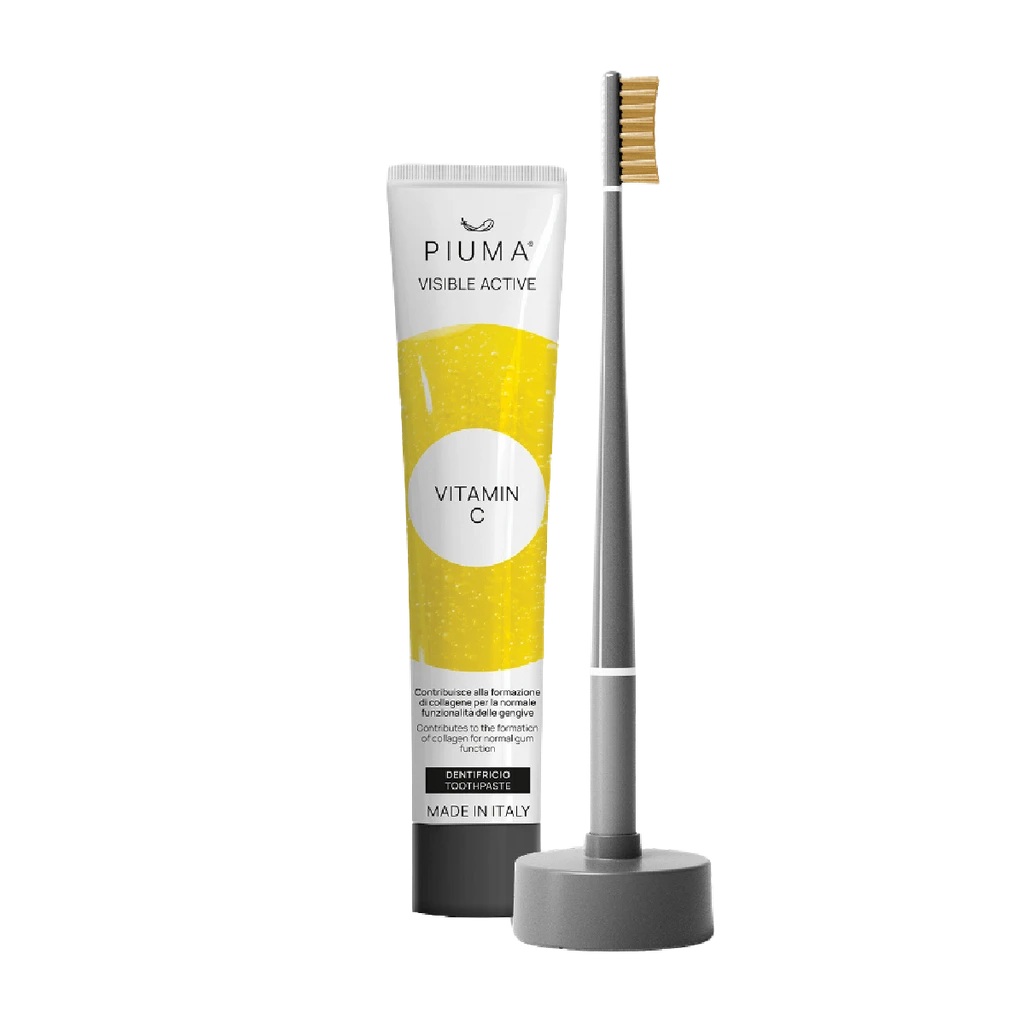 Piuma Pure Gift Set | Οδοντόβουρτσα & Οδοντόκρεμα Βιταμίνης C | Βάση Οδοντόβουρτσας