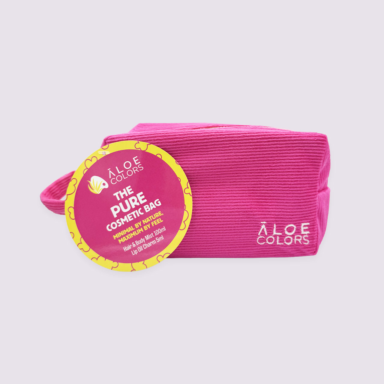 Aloe Colors The Pure Bag – Hair & Body Mist Πουδρένιο Άρωμα + Lip Oil Charm με Pom Pom