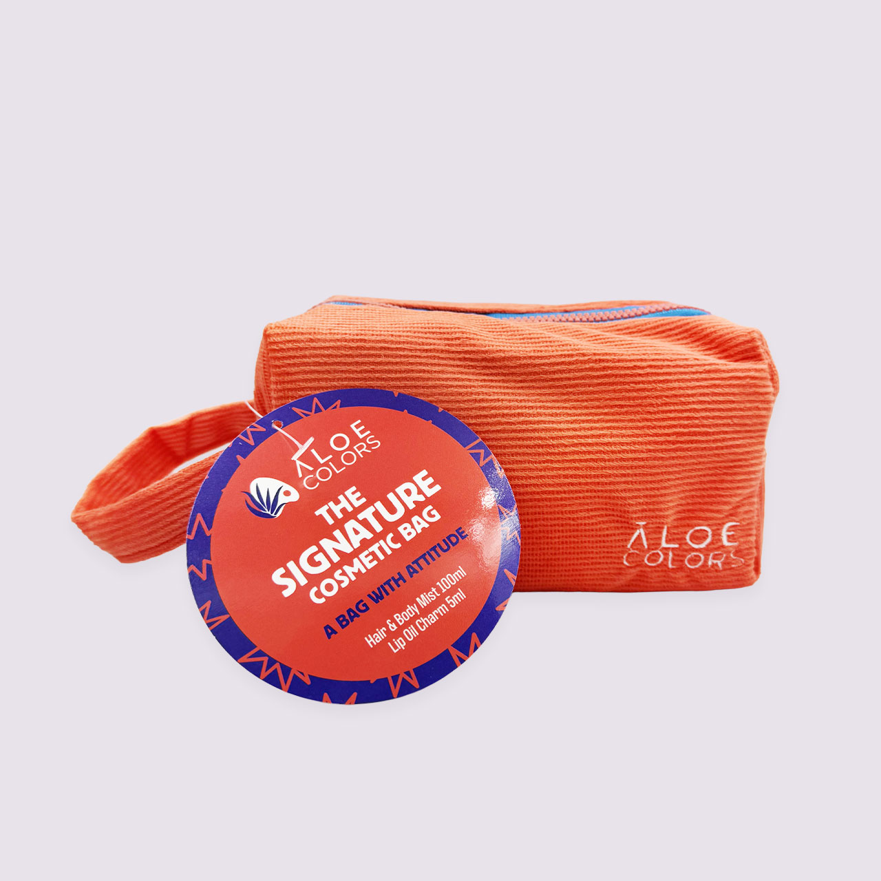 Aloe Colors The Signature Bag Aloe Colors – Hair & Body Mist Ορχιδέα + Lip Oil Charm με Pom Pom