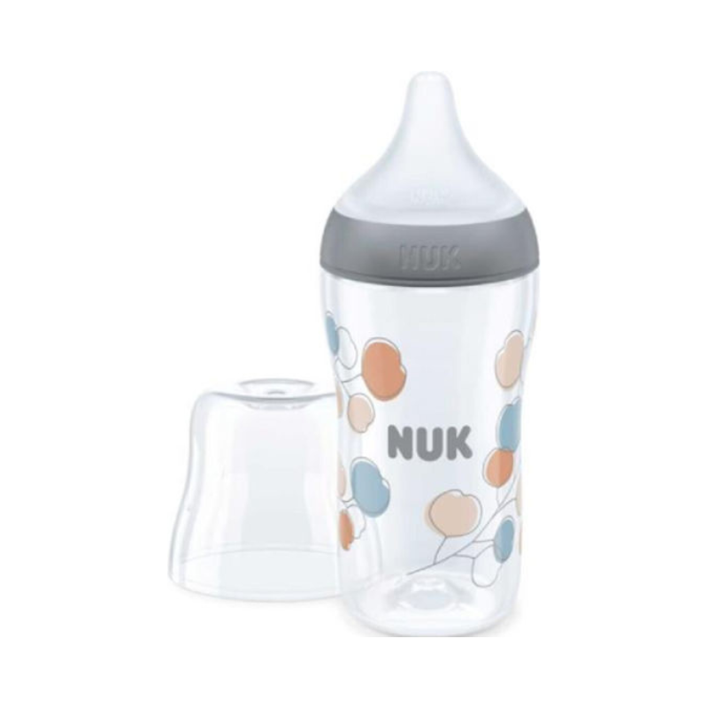 Nuk Πλαστικό Μπιμπερό Perfect Match Κατά των Κολικών με Θηλή Σιλικόνης για 3+ μηνών Γκρι 260ml