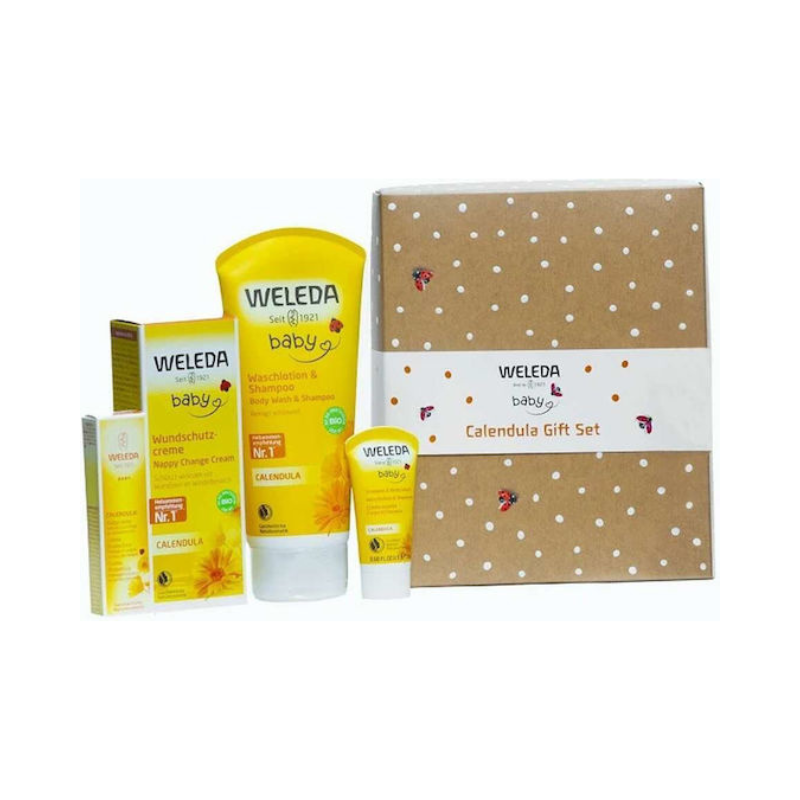 Weleda Baby Σετ Περιποίησης Καλέντουλας – Σαμπουάν & Αφρόλουτρο 200+20ml, Κρέμα Πάνας 75+10ml & Δώρο Έκπληξη