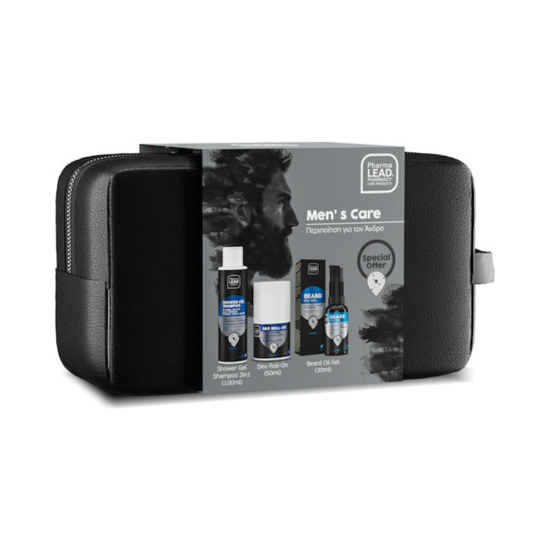 Pharmalead Men’s Care Set – Αφρόλουτρο 3σε1, Roll-On, Λάδι Γενειάδας & Νεσεσέρ