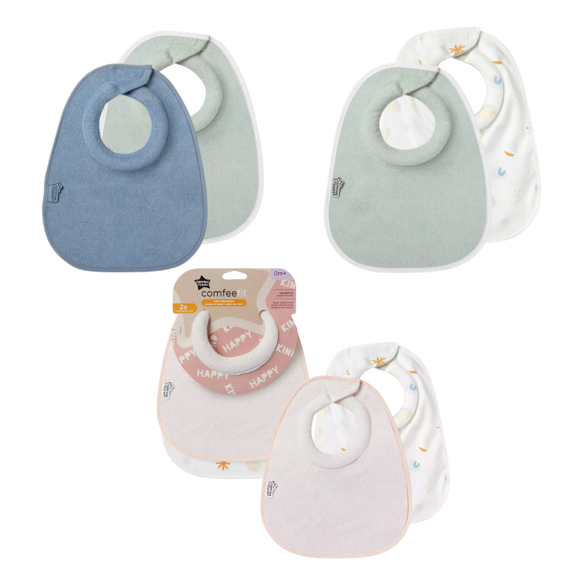 Tommee Tippee Απορροφητικές Υφασμάτινες Σαλιάρες Μωρού (2τμχ) 0+m