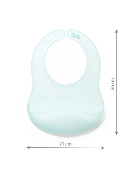 Babyono Σαλιάρα Σιλικόνης Μωρού με Ρυθμιζόμενο Κούμπωμα 4 Θέσεων Γαλάζια - Image 5