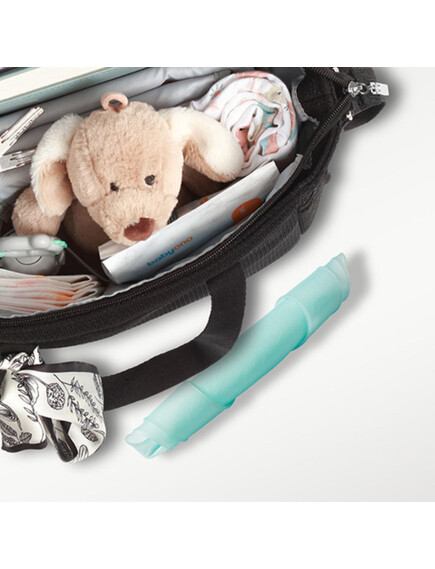 Babyono Σαλιάρα Σιλικόνης Μωρού με Ρυθμιζόμενο Κούμπωμα 4 Θέσεων Γαλάζια - Image 3