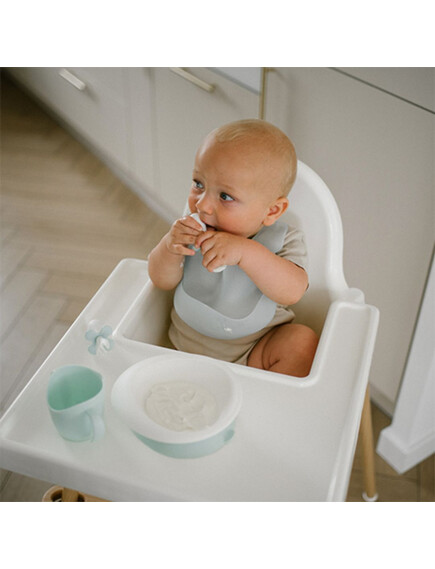 Babyono Σαλιάρα Σιλικόνης Μωρού με Ρυθμιζόμενο Κούμπωμα 4 Θέσεων Γαλάζια - Image 7