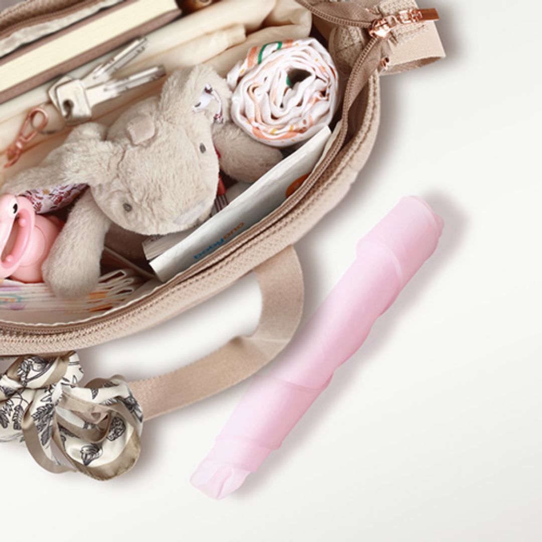 Babyono Σαλιάρα Σιλικόνης Μωρού με Ρυθμιζόμενο Κούμπωμα 4 Θέσεων Ροζ - Image 4