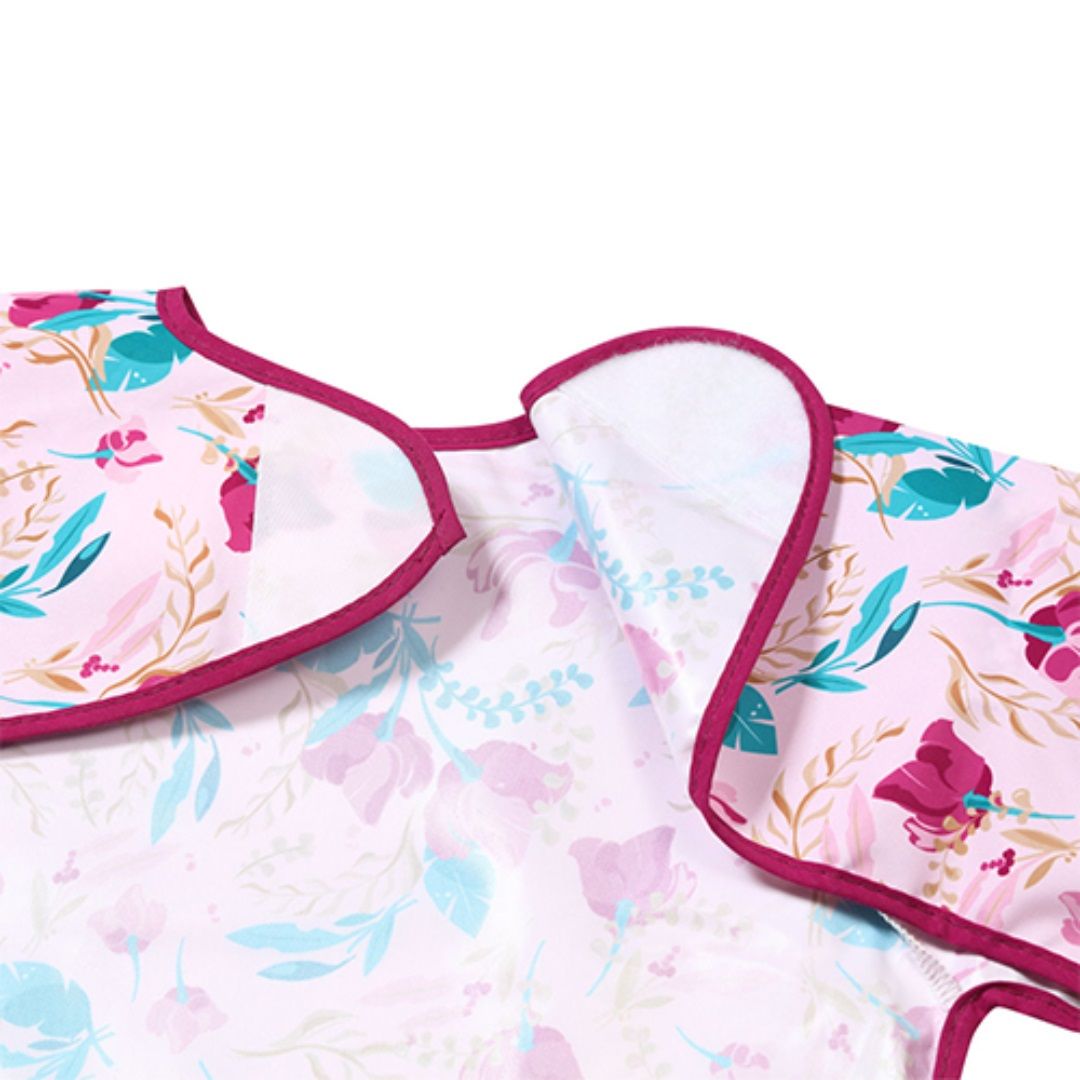 BabyOno: Αδιάβροχη σαλιάρα με μακρύ μανίκι 2-4years - FLORAL - Image 3