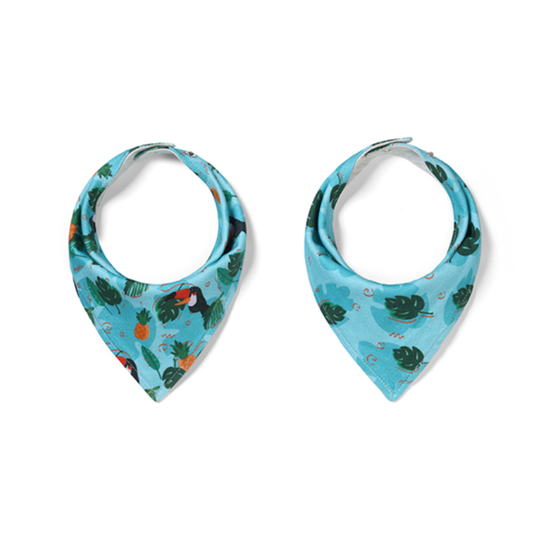 BabyOno Σαλιάρα-Μπαντάνα Διπλής Όψης με Ρυθμιζόμενο Κούμπωμα για Μωρά 0+ Μηνών (2 Τεμάχια)