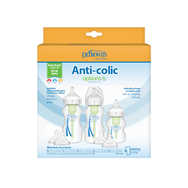 Dr. Brown's Σετ Μπιμπερό πλαστικό Options+ (Φ.Λ.) (270ml 2τμχ & 150ml 1τμχ)