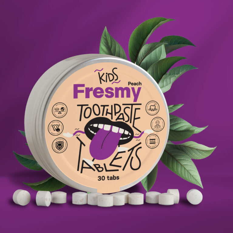 Fresmy Παιδικές ταμπλέτες οδοντόκρεμας με άρωμα ροδάκινου, 30 τεμάχια