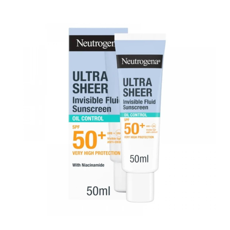 Neutrogena Ultra Sheer Invisible Fluid Oil Control SPF50+ Αντηλιακό Προσώπου για Λιπαρές Επιδερμίδες 50ml