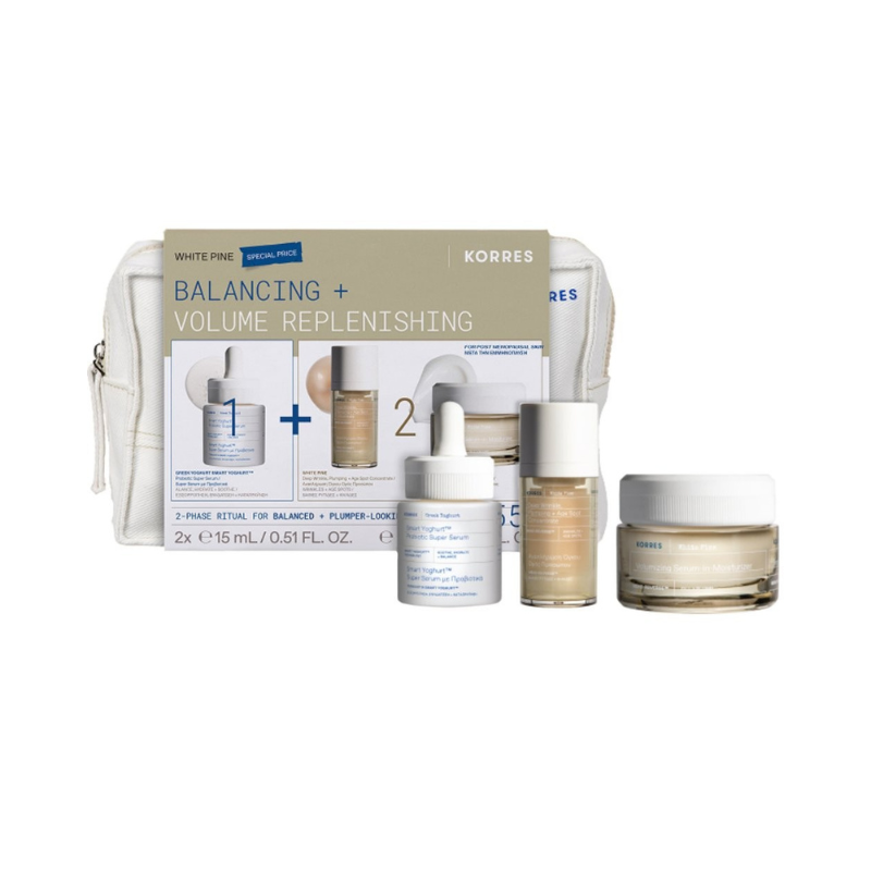 Korres Promo Set Greek Yoghurt & White Pine – Serum, Κρέμα Ημέρας & Δώρο Νεσεσέρ