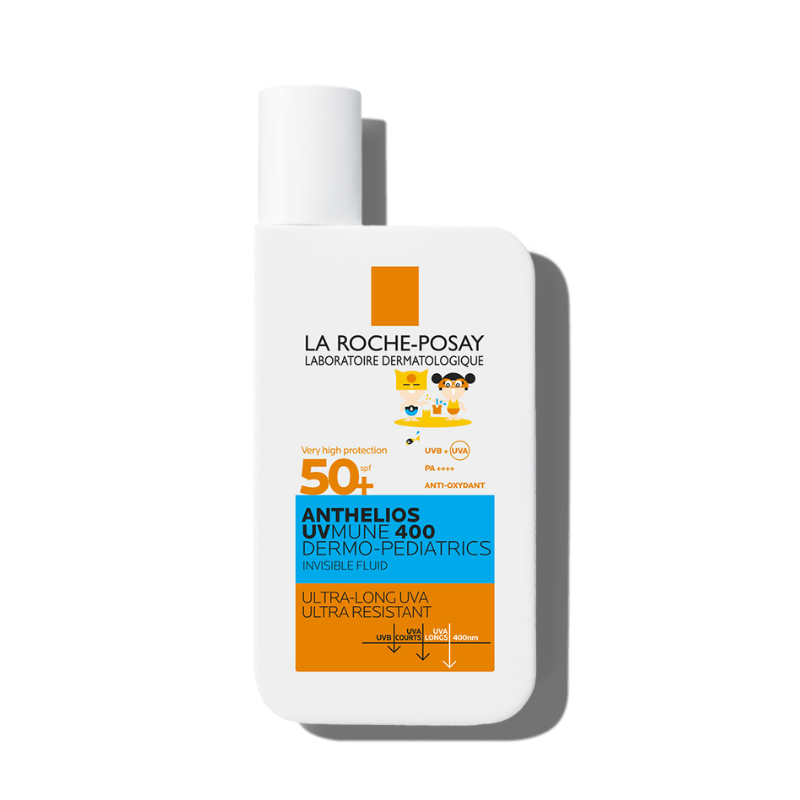 La Roche-Posay Anthelios UVMUNE 400 Dermo-Pediatrics Invisible Fluid SPF 50+ παιδικό αντηλιακό με λεπτόρρευστη υφή για το ευαίσθητο παιδικό δέρμα & για το δέρμα με τάση ατοπίας