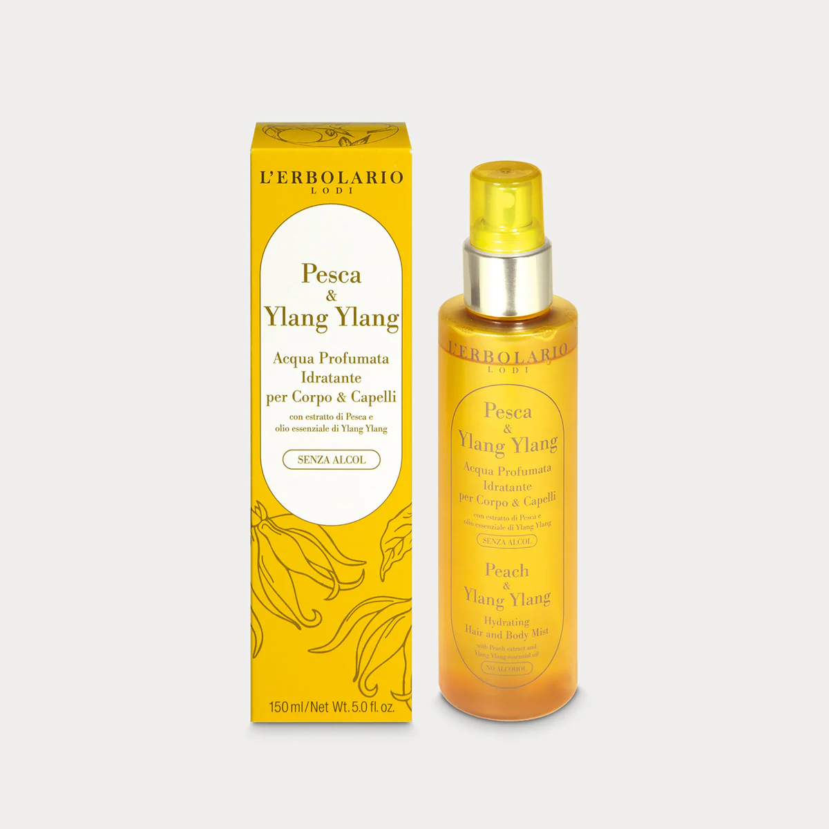L'Erbolario Peach & Ylang-Ylang Hair & Body Fragrance Mist 150ml