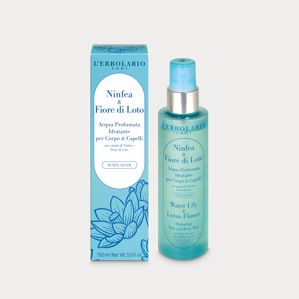 L'Erbolario Water Lily & Flower Hair & Body Fragrance Mist 150ml