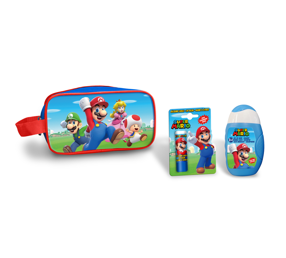 Super Mario Παιδικό Σετ Περιποίησης Νεσεσέρ με Αφρόλουτρο 2 σε 1 & Lip Balm 110ml by Folia Cosmetics