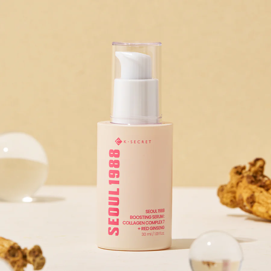K-Secret Seoul 1988 Boosting Serum Collagen Complex 7 + Red Ginseng – Αντιγηραντικός Ορός Σύσφιξης & Ενυδάτωσης 30ml - Image 5