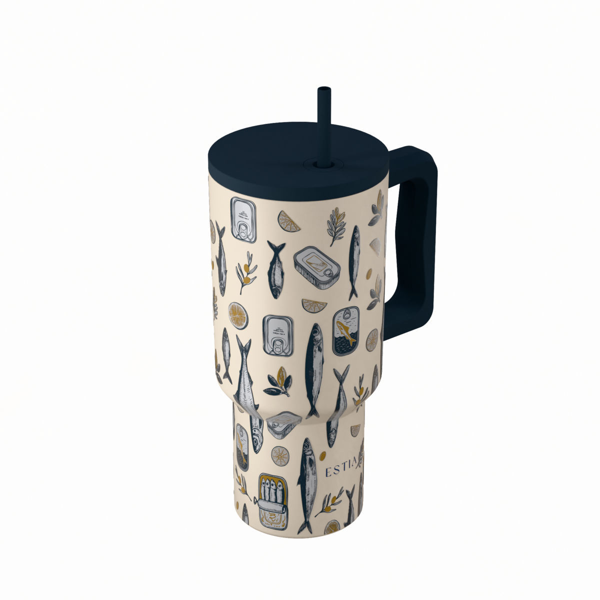 Estia Θερμός Straw Tumbler XL Save The Aegean 900ml Salt Life - Image 2