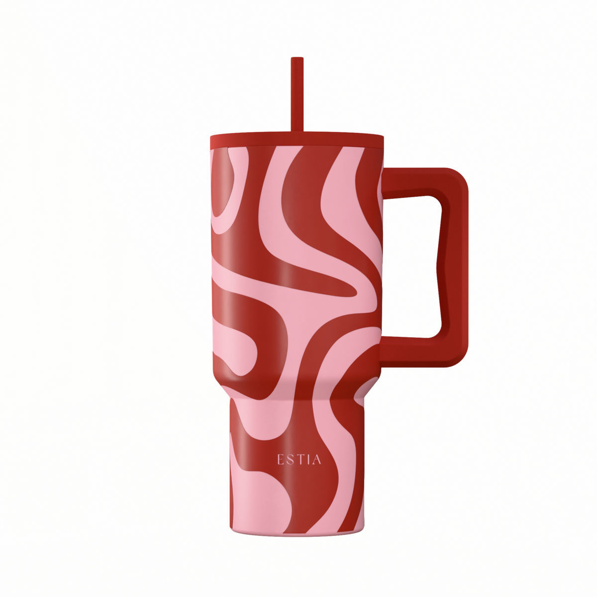 Estia Θερμός Straw Tumbler XL Save The Aegean 900ml Coral Waves