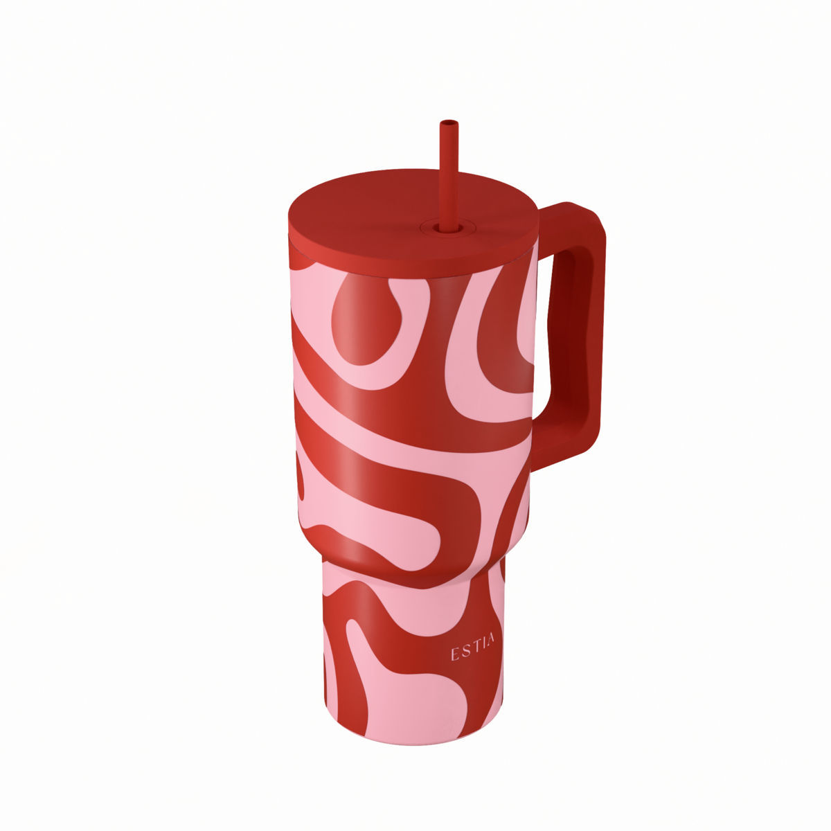 Estia Θερμός Straw Tumbler XL Save The Aegean 900ml Coral Waves - Image 2