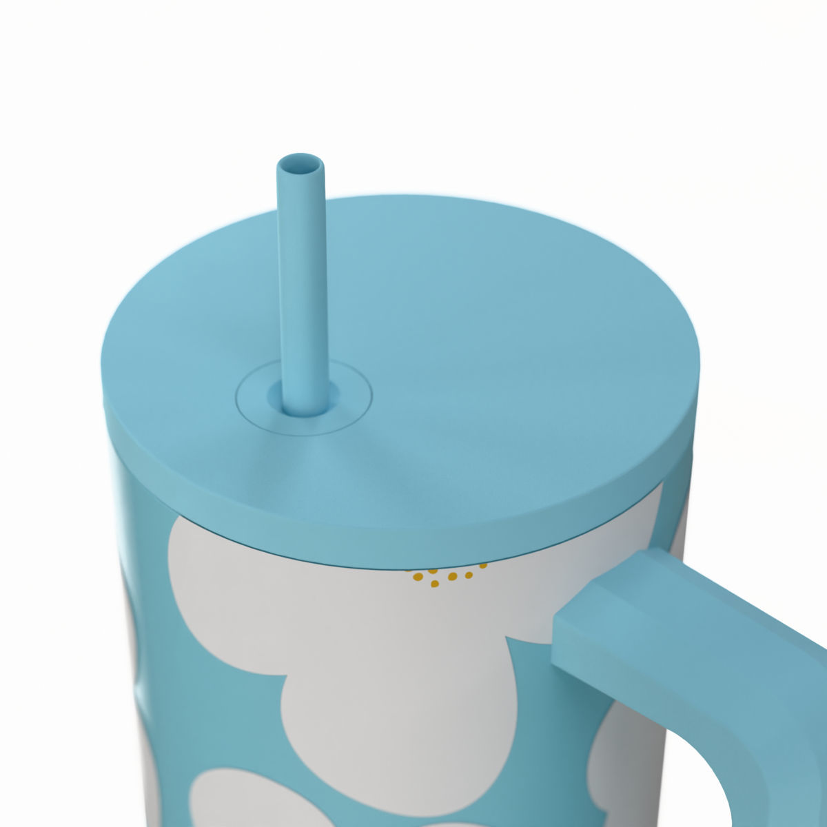 Estia Θερμός Straw Tumbler XL Save The Aegean 900ml Blue Daisy - Image 3