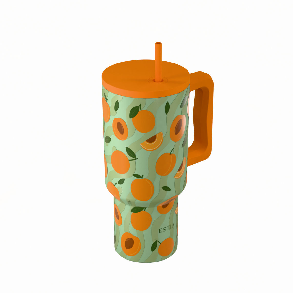 Estia Θερμός Straw Tumbler XL Save The Aegean 900ml Peach Garden - Image 2