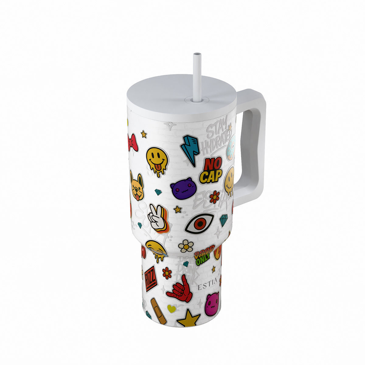 Estia Θερμός Straw Tumbler XL Save The Aegean 900ml Urban Vibes - Image 3