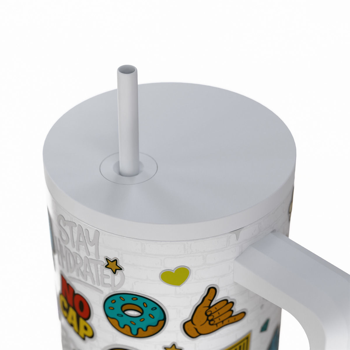 Estia Θερμός Straw Tumbler XL Save The Aegean 900ml Urban Vibes - Image 2