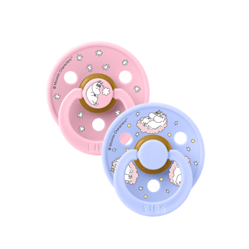 Bibs X Moomins Colour Σετ Πιπίλες 2τμχ - Sailing Nordic Baby Pink/Hush Mix- Στρογγυλή Νο1